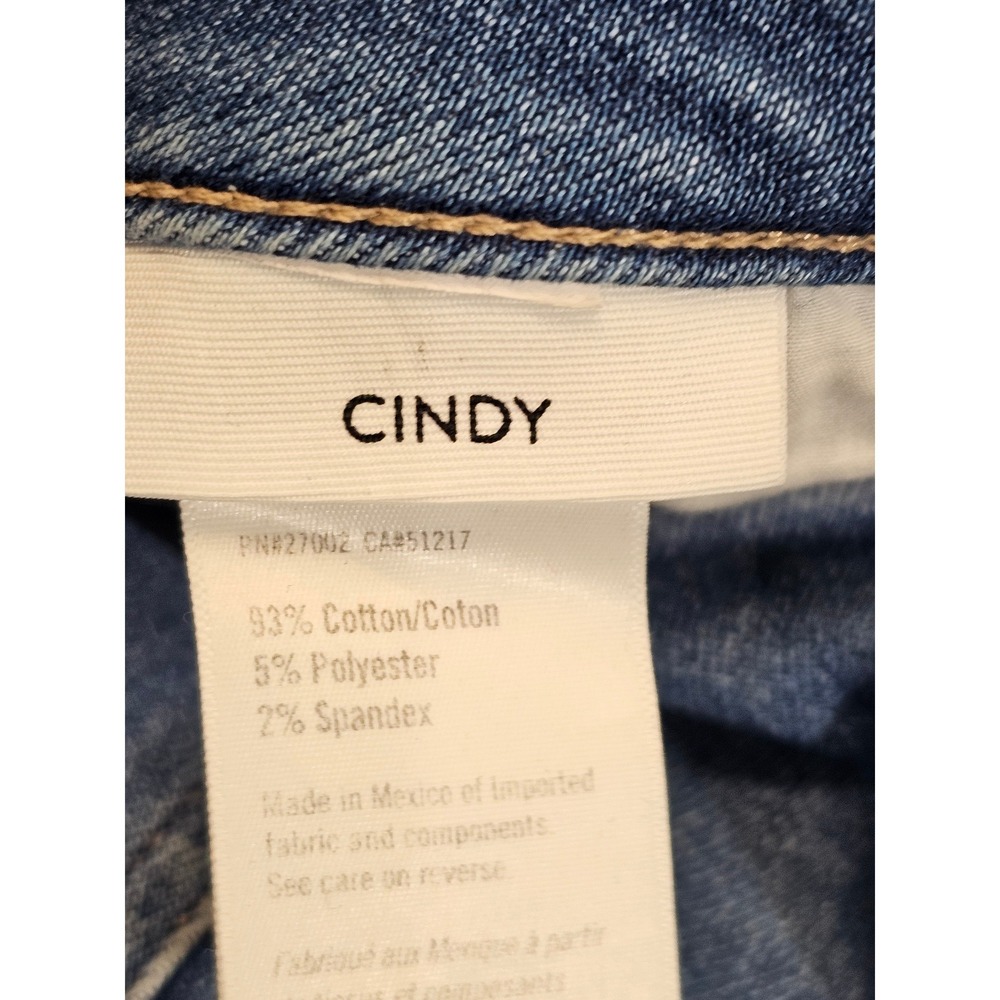 Paige Cindy Straight Leg Jeans Womens 31 Blue Distressed High Rise Speak Easy - Picture 4 of 7